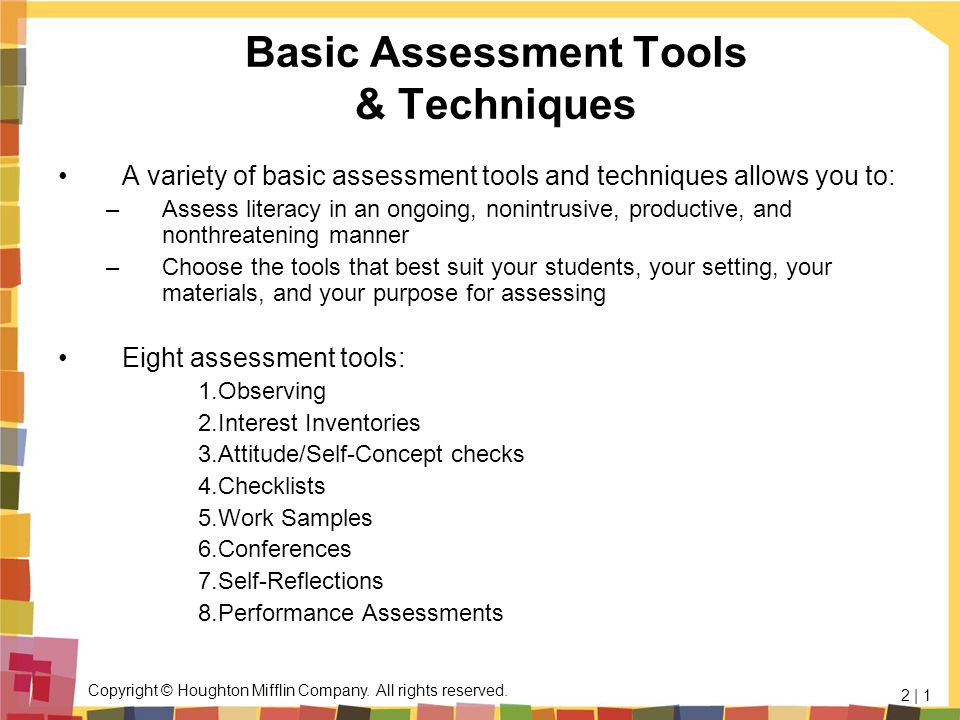 Basic Assessment Tools & Techniques - ppt video online download