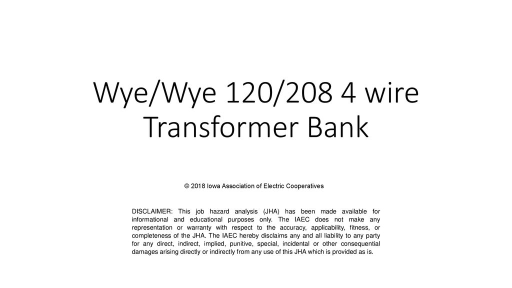 Wye Wye 1 8 4 Wire Transformer Bank Ppt Download