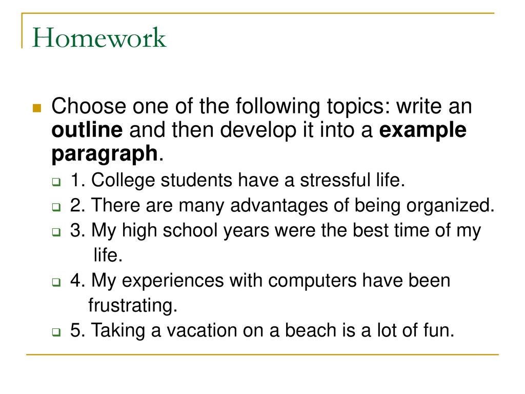 college homework example