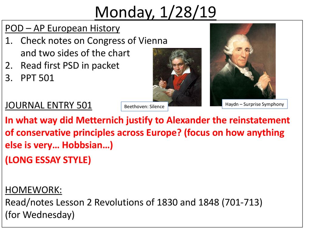 Monday, 1/28/19 POD – AP European History - ppt download