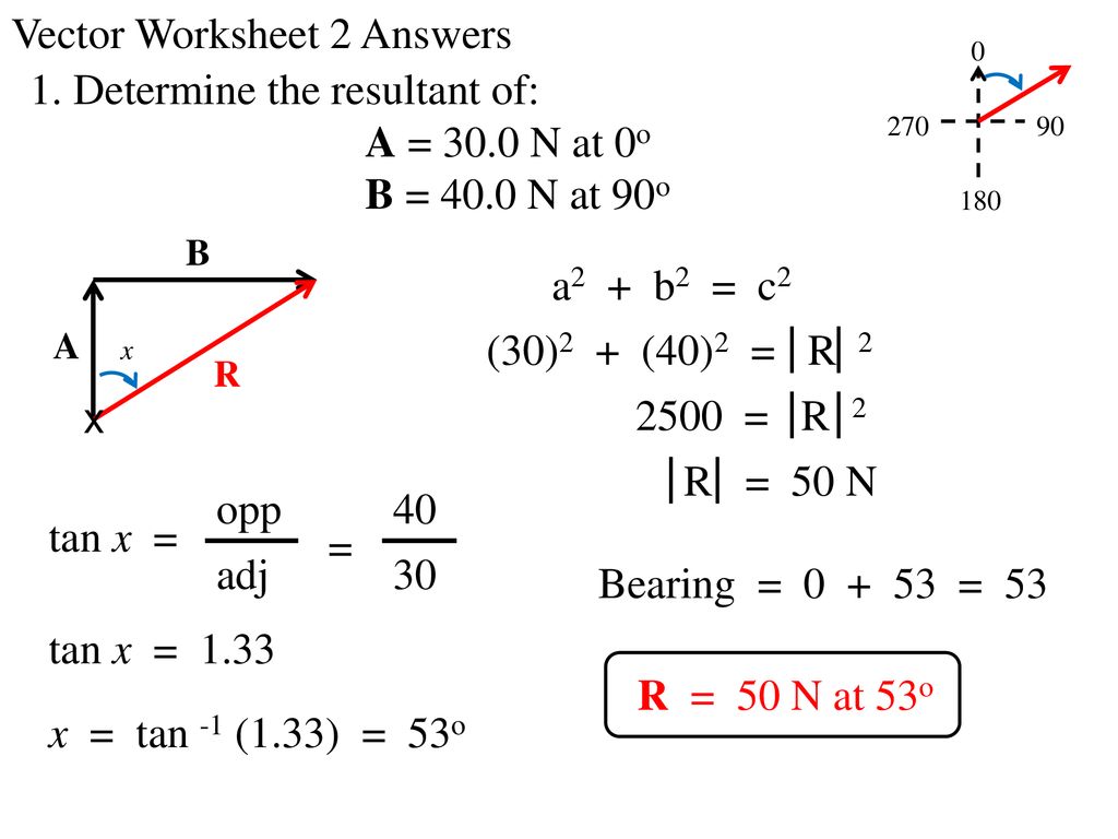 Vector Worksheet 1111 Answers 11. Determine the resultant of: - ppt Regarding Vector Worksheet Physics Answers