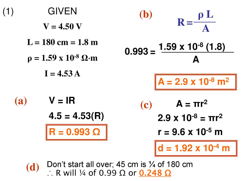 B R L R A 1 59 X 10 8 1 8 A C D 1 Given A Ppt Download