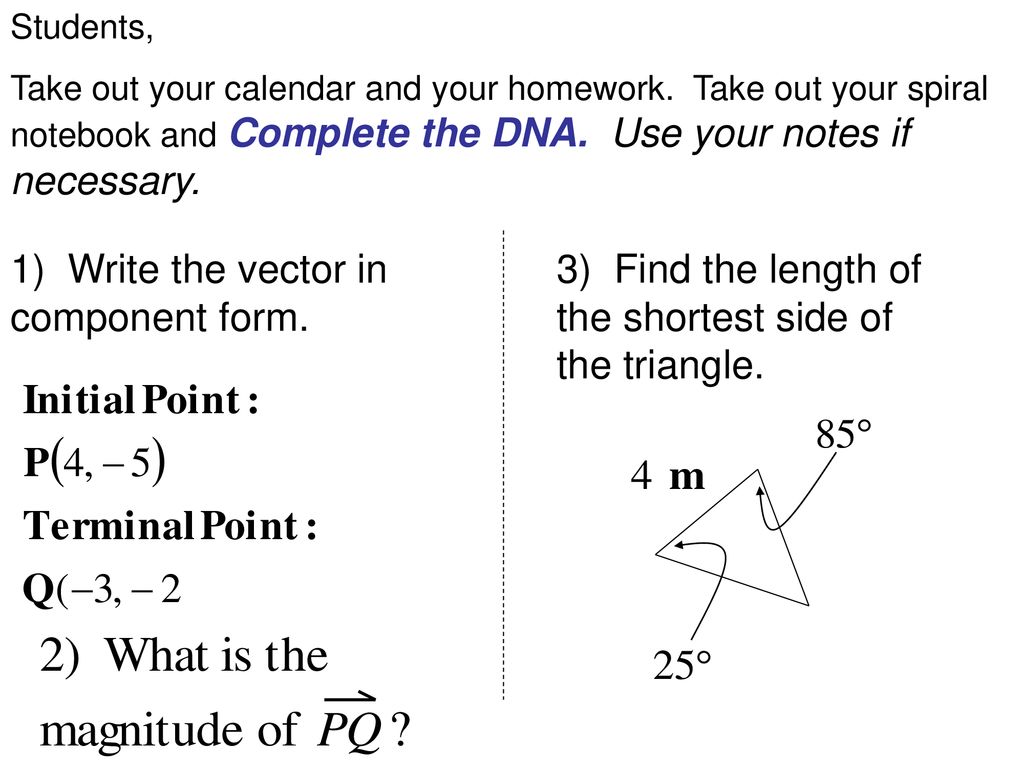 16) Write the vector in component form. - ppt download