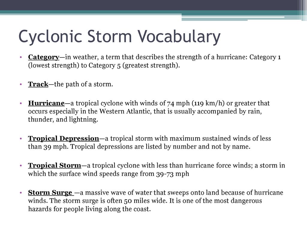 Cyclonic Storm Vocabulary Ppt Download