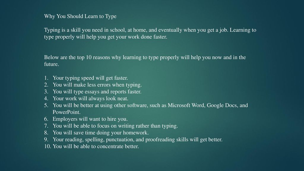 Why You Need to Learn How to Type