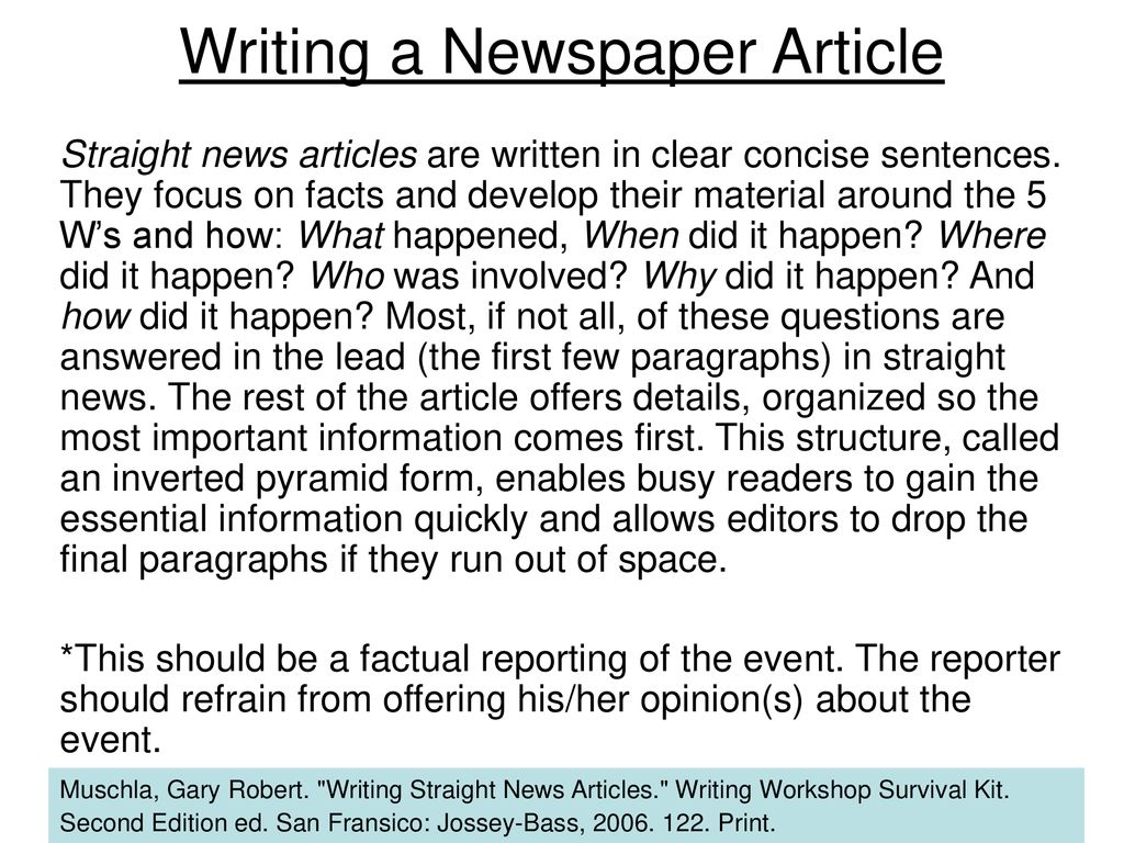 newspaper articles examples
