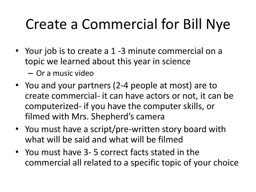 Create a Commercial for Bill Nye - ppt download Pertaining To Bill Nye Respiration Worksheet