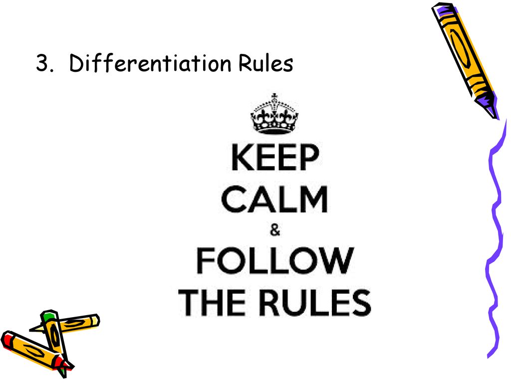keep calm and differentiate