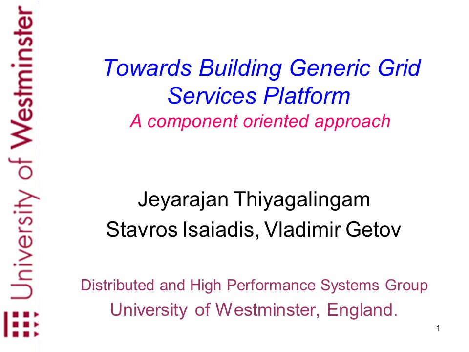 P. Getov - Projects