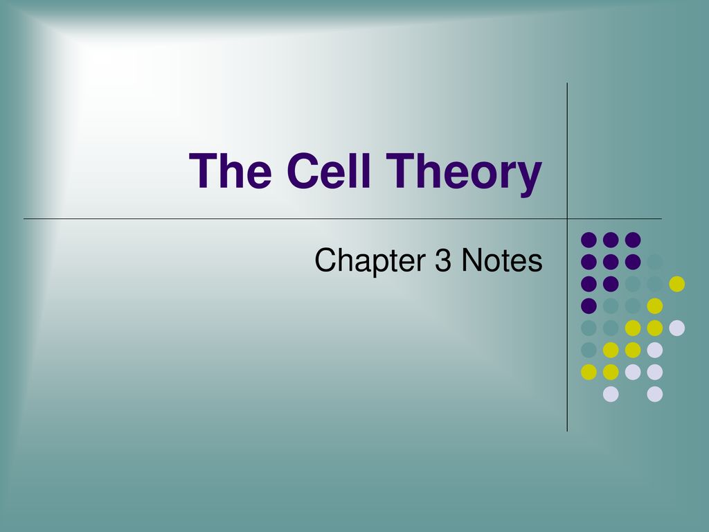 The Cell Theory Chapter 20 Notes.   ppt download
