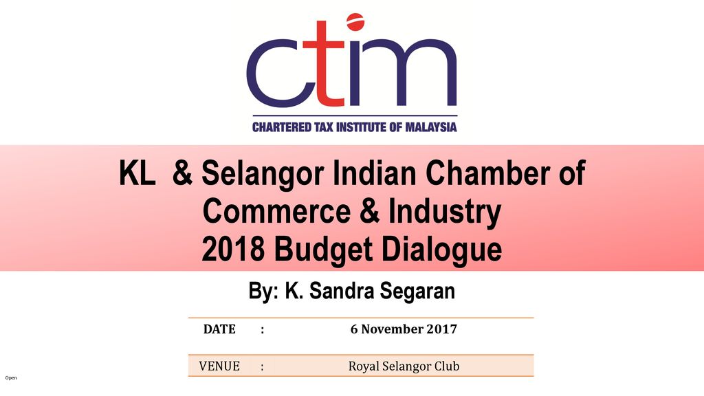 Kl Selangor Indian Chamber Of Commerce Industry Budget Dialogue Ppt Download