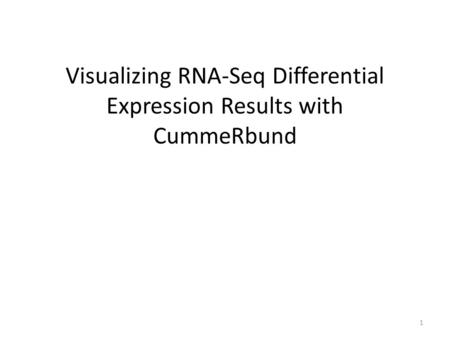 Visualizing RNA-Seq Differential Expression Results with CummeRbund