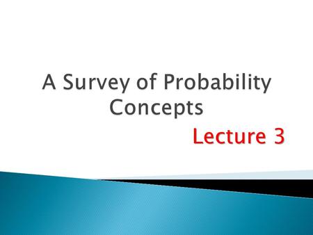 A Survey of Probability Concepts