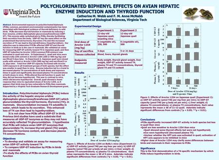 POLYCHLORINATED BIPHENYL EFFECTS ON AVIAN HEPATIC ENZYME INDUCTION AND THYROID FUNCTION Catherine M. Webb and F. M. Anne McNabb Department of Biological.