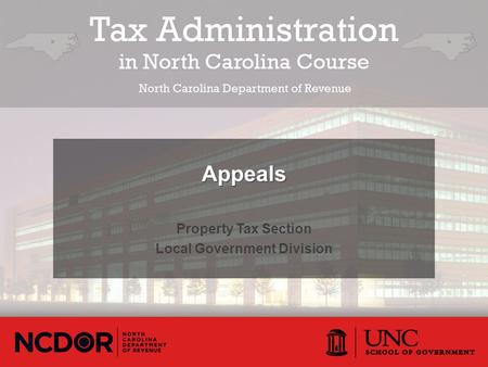 Property Tax Section Local Government Division Appeals.