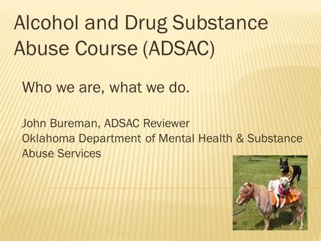 Alcohol and Drug Substance Abuse Course (ADSAC)