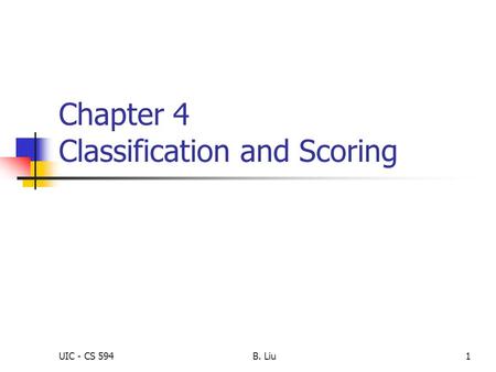 Chapter 4 Classification and Scoring