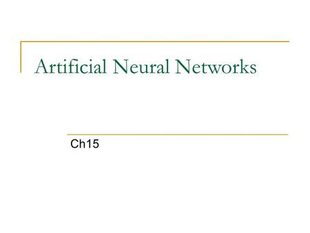 Artificial Neural Networks Ch15. 2 Objectives Grossberg network is a self-organizing continuous-time competitive network.  Continuous-time recurrent.