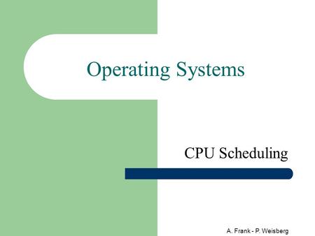 A. Frank - P. Weisberg Operating Systems CPU Scheduling.