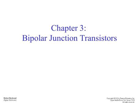 Chapter 3: Bipolar Junction Transistors
