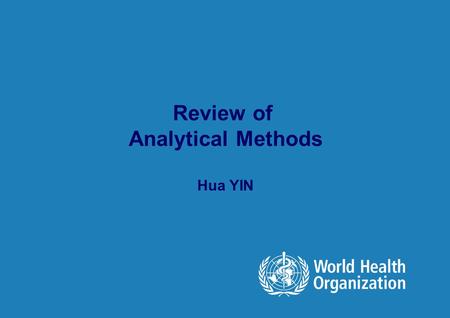 Review of Analytical Methods