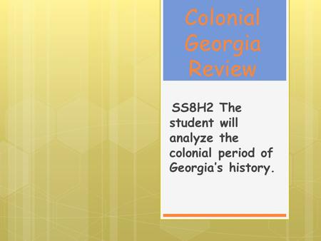 Colonial Georgia Review