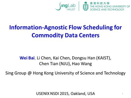 Information-Agnostic Flow Scheduling for Commodity Data Centers