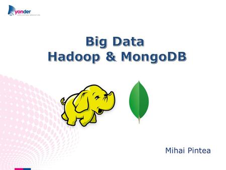 Mihai Pintea. 2 Agenda Hadoop and MongoDB DataDirect driver What is Big Data.