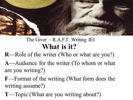 The Giver – R.A.F.T. Writing IEI