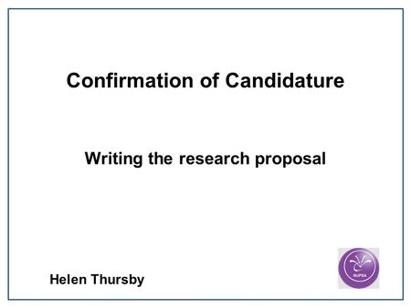 what is a research proposal slideshare