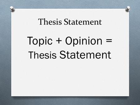 thesis statement news article