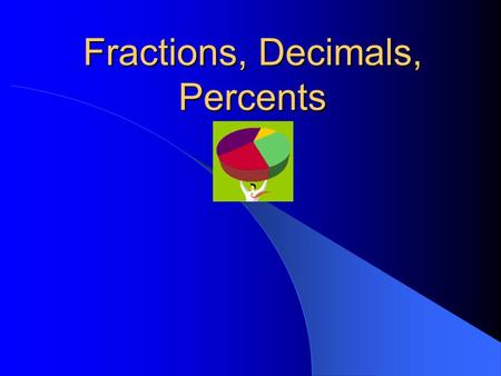 Fractions, Decimals, Percents. Changing fractions to decimals Divide the top (numerator) by the bottom (denominator)! Copyright © 2000 by Monica Yuskaitis.