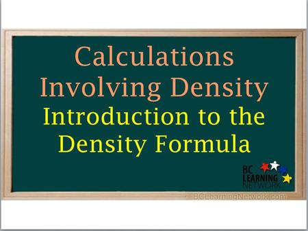 Calculations Involving Density