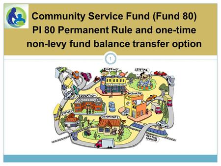 1 Community Service Fund (Fund 80) PI 80 Permanent Rule and one-time non-levy fund balance transfer option.