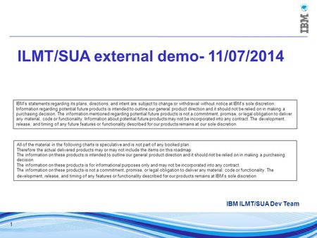 ILMT/SUA external demo- 11/07/2014