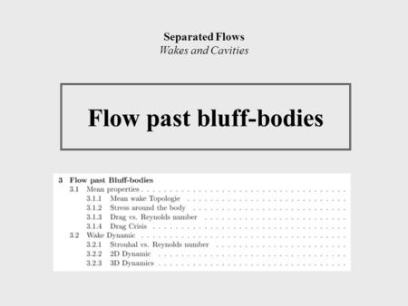 Flow past bluff-bodies