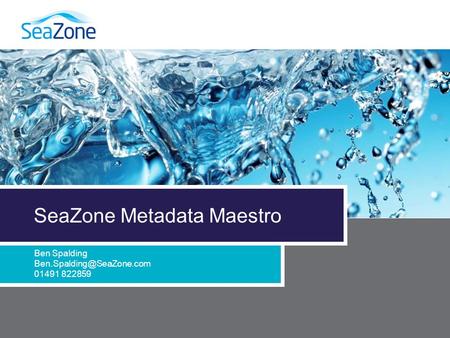 SeaZone Metadata Maestro Ben Spalding 01491 822859.