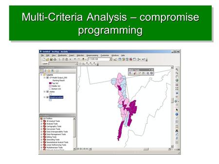 Multi-Criteria Analysis – compromise programming.