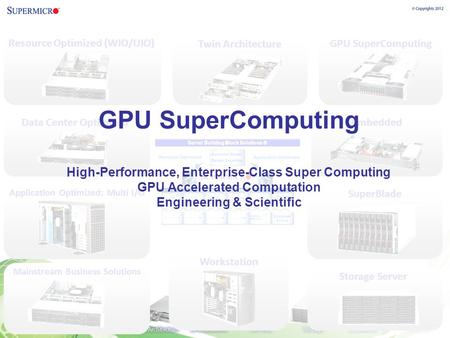 Resource Optimized (WIO/UIO) Twin Architecture GPU SuperComputing Embedded SuperBlade Storage Server Workstation Mainstream Business Solutions Application.