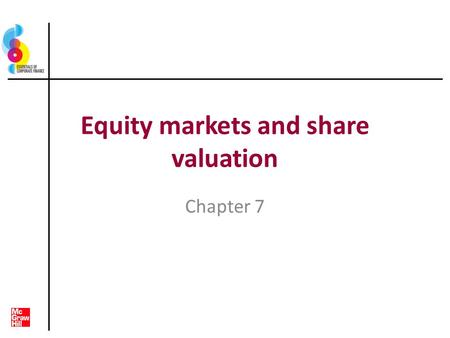 Equity markets and share valuation