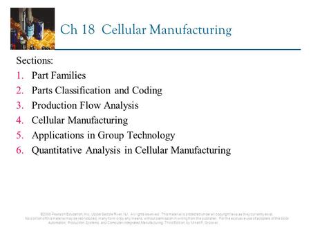 Ch 18 Cellular Manufacturing