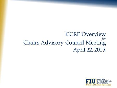 Chairs Advisory Council Meeting