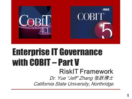 Enterprise IT Governance with COBIT – Part V