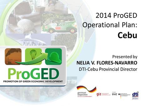 2014 ProGED Operational Plan: Cebu Presented by NELIA V. FLORES-NAVARRO DTI-Cebu Provincial Director.