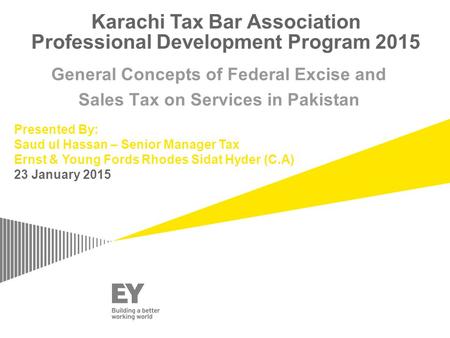 Karachi Tax Bar Association Professional Development Program 2015