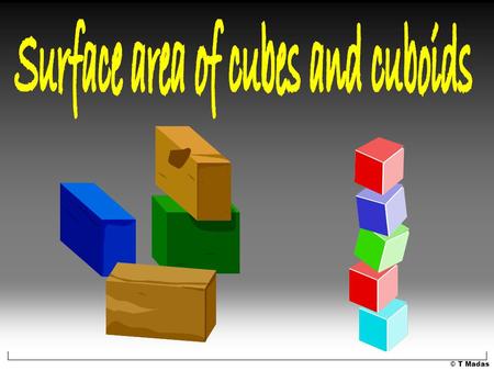 © T Madas. In 2 dimensions square rectangle In 3 dimensions cube cuboid.
