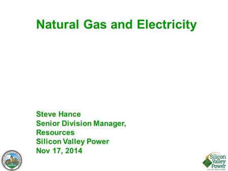 Natural Gas and Electricity