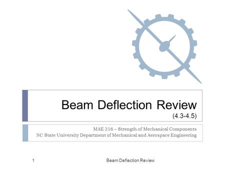 Beam Deflection Review ( )
