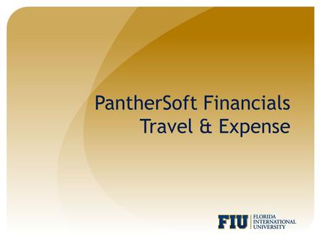 PantherSoft Financials Travel & Expense