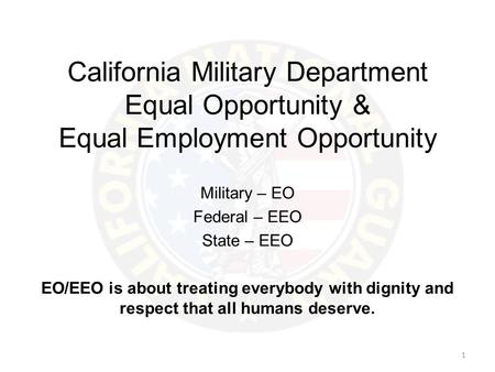 Military – EO Federal – EEO State – EEO